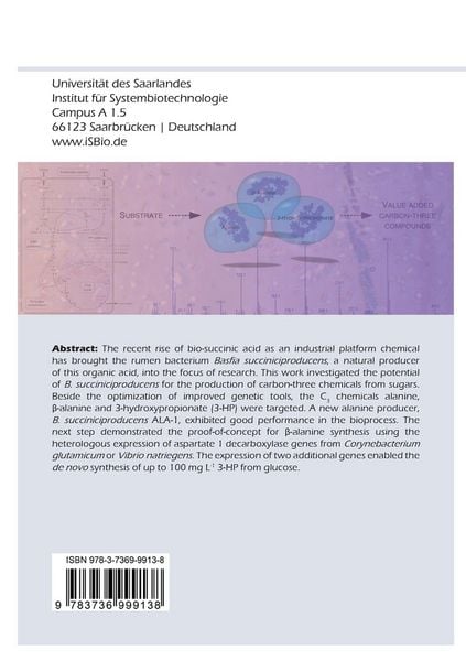 Produktbild: Metabolic engineering of Basfia succiniciproducens for the production of carbon-three compounds