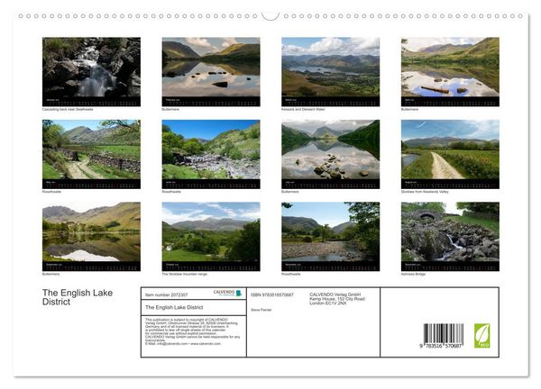 Produktbild: The English Lake District (High Quality Premium Wall Calendar 2026 DIN A2 landscape),CALVENDO 12 Month Wall Calendar