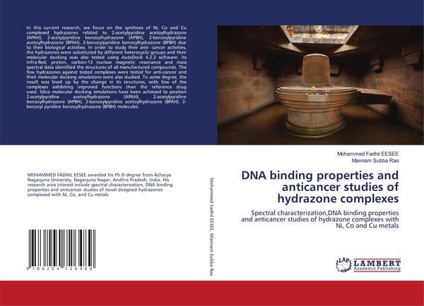 Produktbild: DNA binding properties and anticancer studies of hydrazone complexes