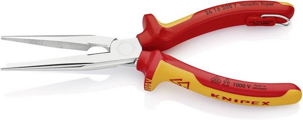 Produktbild: Knipex 26 16 200 T VDE Flachrundzange Chrom-Vanadium Stahl 200mm
