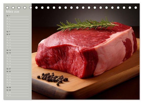 Produktbild: Der Grillkalender f&uuml;r echte M&auml;nner (Tischkalender 2026 DIN A5 quer), CALVENDO Monatskalender