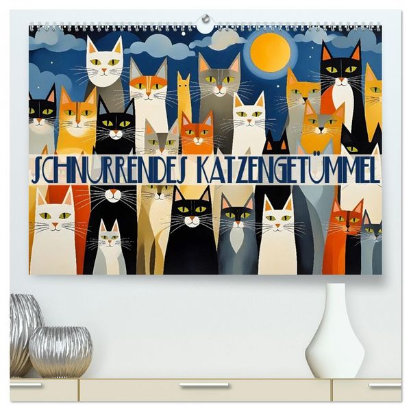 Produktbild: Schnurrendes Katzenget&uuml;mmel (hochwertiger Premium Wandkalender 2026 DIN A2 quer), Kunstdruck in Hochglanz