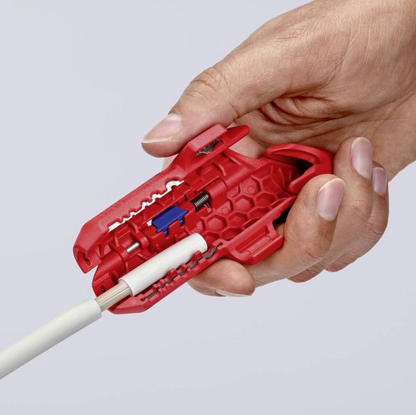Produktbild: Knipex 16 95 01 SB ErgoStrip Kabelentmanteler Geeignet f&uuml;r Rundkabel, Feuchtraumkabel, Datenkabel, Koaxialkabel 4.8 bis 13 mm 0.2 bis 4 mm&sup2;