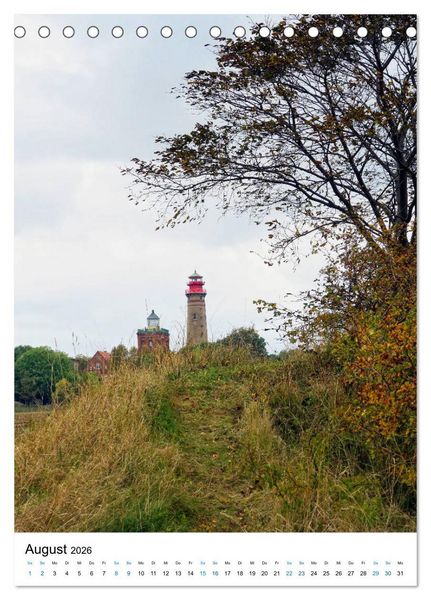 Produktbild: Insel R&uuml;gen - Kreide, Landschaft, Leuchtt&uuml;rme (Tischkalender 2026 DIN A5 hoch), CALVENDO Monatskalender