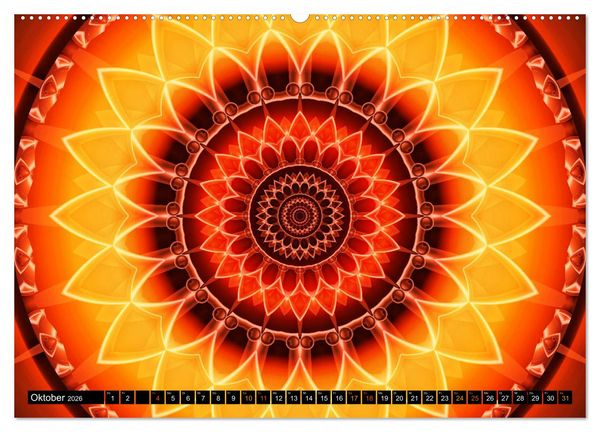 Produktbild: Energie - Mandalas in orange (Wandkalender 2026 DIN A2 quer), CALVENDO Monatskalender