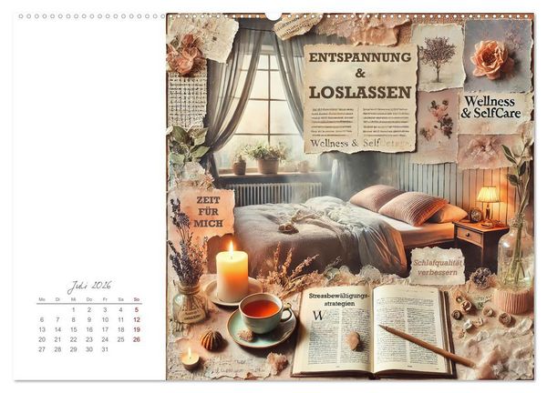 Produktbild: Soulful Days - Dein Selfcare-Kalender (hochwertiger Premium Wandkalender 2026 DIN A2 quer), Kunstdruck in Hochglanz