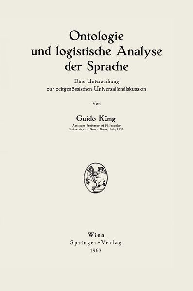 Produktbild: Ontologie und logistische Analyse der Sprache