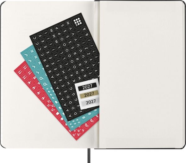 Produktbild: Moleskine 12 Monate Wochenkalender 2027, Large/A5, 1 Wo = 2 Seiten, horizontal, fester Einband, Schwarz