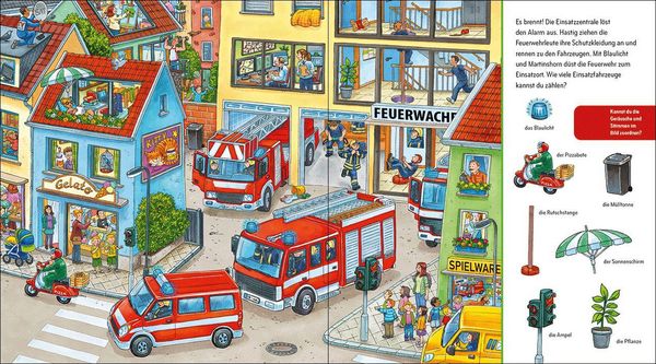 Produktbild: Suche und finde! Sound-Wimmelbuch - Feuerwehr