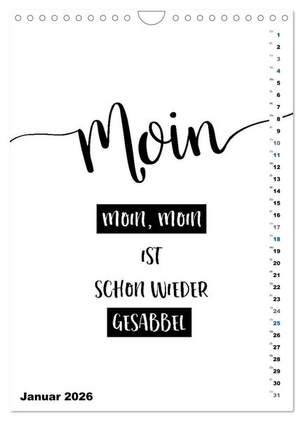 Produktbild: PLATT Typische Spr&uuml;che (Wandkalender 2026 DIN A4 hoch), CALVENDO Monatskalender