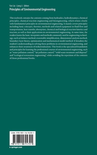 Produktbild: Principles of Environmental Engineering