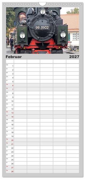 Produktbild: Familienplaner 2027 - Die Brockenbahn mit 5 Spalten (Wandkalender, 21 x 45 cm) CALVENDO