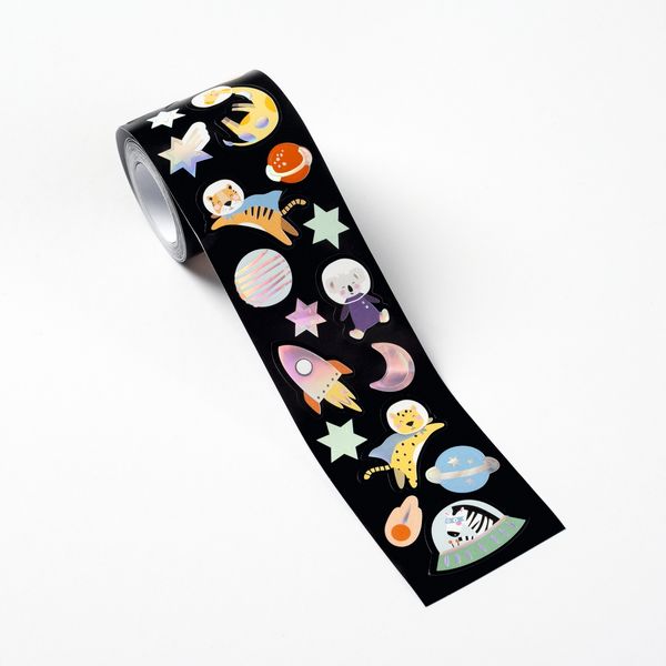 Produktbild: Folia Stickerrolle SPACE SAFARI, 4m, 320 Teile