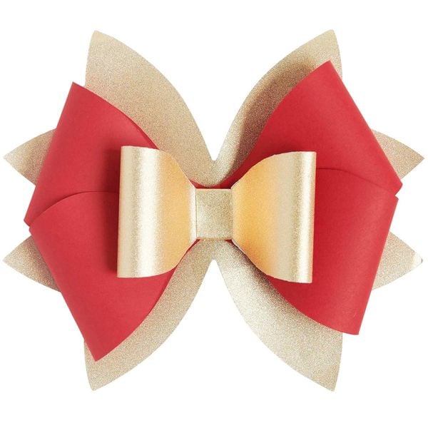 Produktbild: Papierschleifen, Rot/Gold,, 4 Stk, 11,5 x 10 cm, ca. 200 g/m&sup2;
