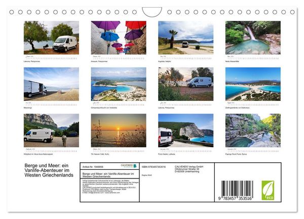 Produktbild: Berge und Meer: ein Vanlife-Abenteuer im Westen Griechenlands (Wandkalender 2026 DIN A4 quer), CALVENDO Monatskalender