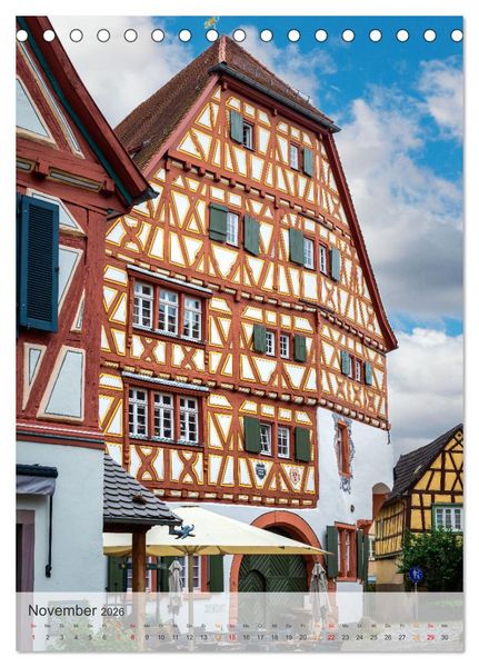 Produktbild: Stadtbummel in Ladenburg - Die R&ouml;mer- und Fachwerk-Stadt (Tischkalender 2026 DIN A5 hoch), CALVENDO Monatskalender