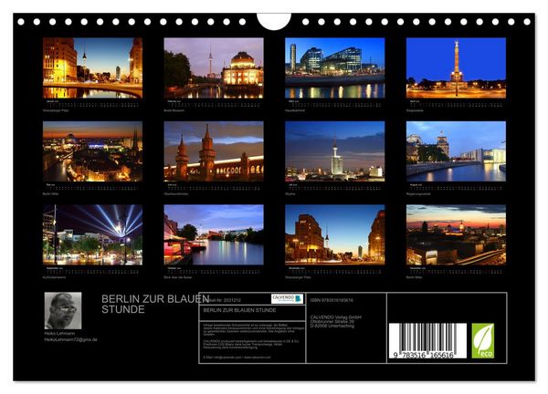 Produktbild: BERLIN ZUR BLAUEN STUNDE (Wandkalender 2026 DIN A4 quer), CALVENDO Monatskalender