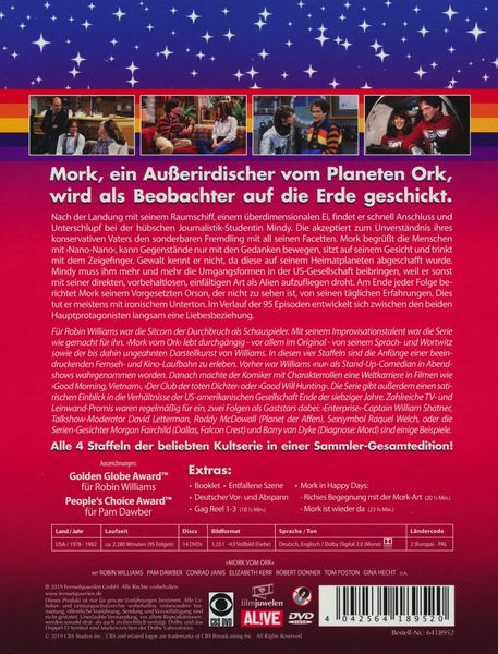 Produktbild: Mork vom Ork - Gesamtedition: Alle 4 Staffeln (Folgen 1-95) (Fernsehjuwelen) [14 DVDs]