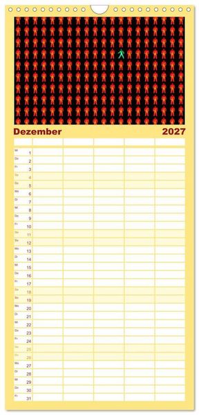 Produktbild: Familienplaner 2027 - Alles in Rot mit 5 Spalten (Wandkalender, 21 x 45 cm) CALVENDO