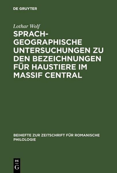 Produktbild: Sprachgeographische Untersuchungen zu den Bezeichnungen f&uuml;r Haustiere im Massif Central