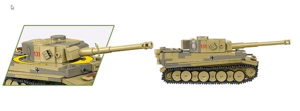 Produktbild: COBI Historical Collection 2734 - Panzer VI Tiger I No 131, WWII, Bausatz 1:48, 442 Klemmbausteine