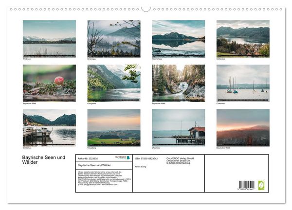 Produktbild: Bayrische Seen und W&auml;lder (Wandkalender 2027 DIN A2 quer), CALVENDO Monatskalender