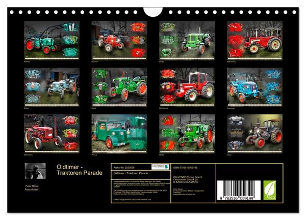 Produktbild: Oldtimer - Traktoren Parade (Wandkalender 2026 DIN A4 quer), CALVENDO Monatskalender