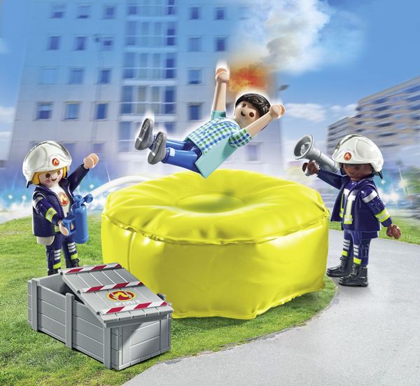 Produktbild: PLAYMOBIL 71465 - Action Heroes - Feuerwehrleute mit Luftkissen