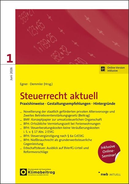 Produktbild: Steuerrecht aktuell 1/2026