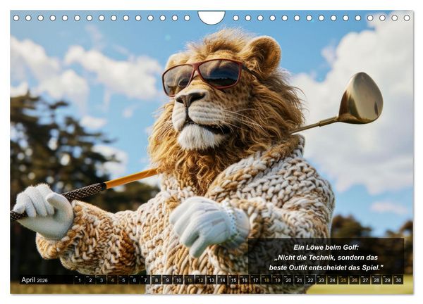 Produktbild: Der tierisch lustige Golfkalender (Wandkalender 2026 DIN A4 quer), CALVENDO Monatskalender