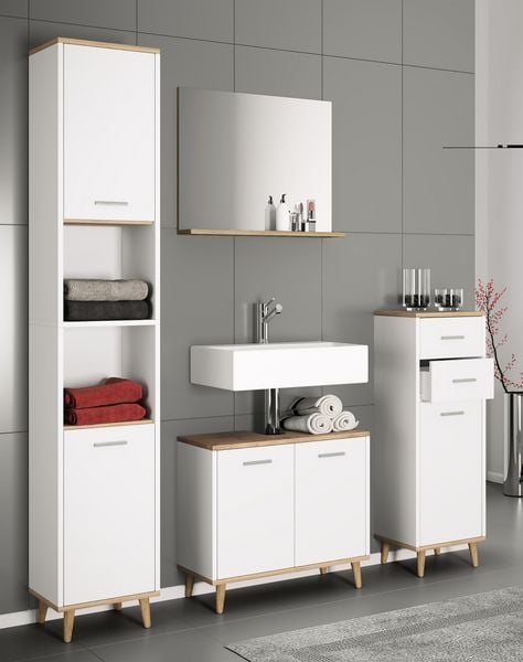 Produktbild: Holz Badm&ouml;bel Badunterschrank Waschbecken Landos