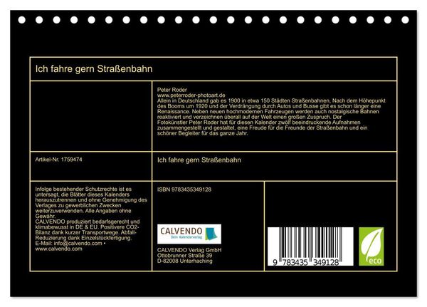 Produktbild: Ich fahre gern Stra&szlig;enbahn (Tischkalender 2025 DIN A5 quer), CALVENDO Monatskalender