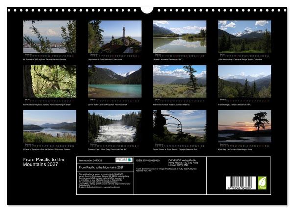 Produktbild: From Pacific to the Mountains 2027 (Wall Calendar 2027 DIN A3 landscape), CALVENDO 12 Month Wall Calendar