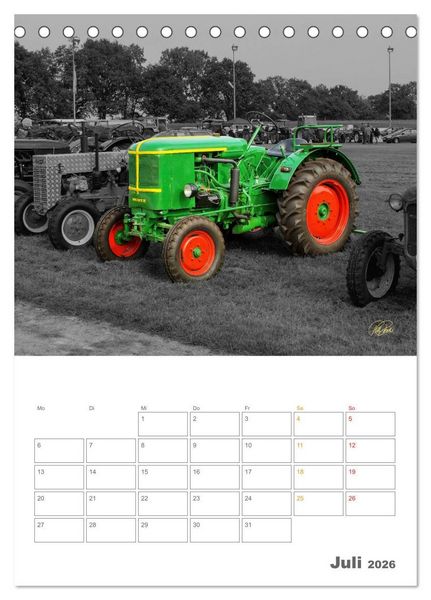 Produktbild: Oldtimer - Trecker Liebe (Tischkalender 2026 DIN A5 hoch), CALVENDO Monatskalender