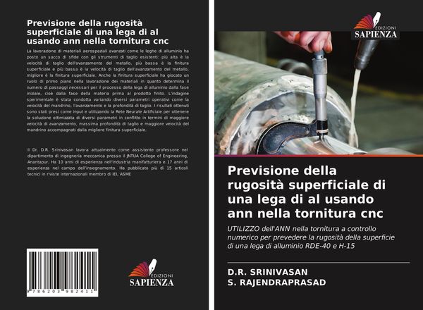 Produktbild: Previsione della rugosit&agrave; superficiale di una lega di al usando ann nella tornitura cnc