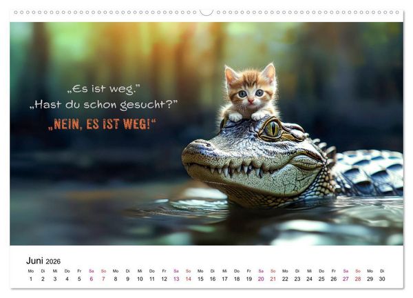 Produktbild: Tierische Klugschei&szlig;er (hochwertiger Premium Wandkalender 2026 DIN A2 quer), Kunstdruck in Hochglanz