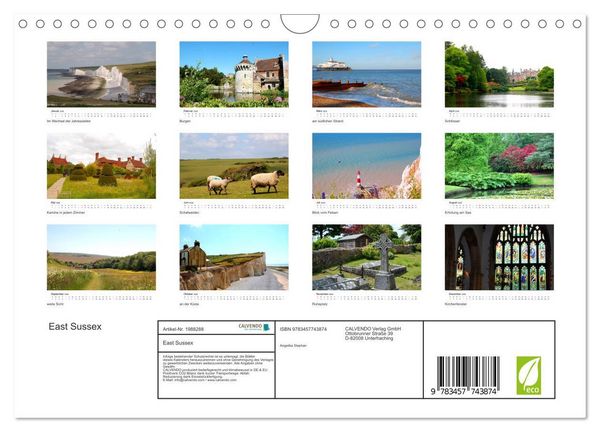 Produktbild: East Sussex (Wandkalender 2026 DIN A4 quer), CALVENDO Monatskalender