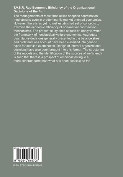 Produktbild: Economic Efficiency of the Organizational Decisions of the Firm