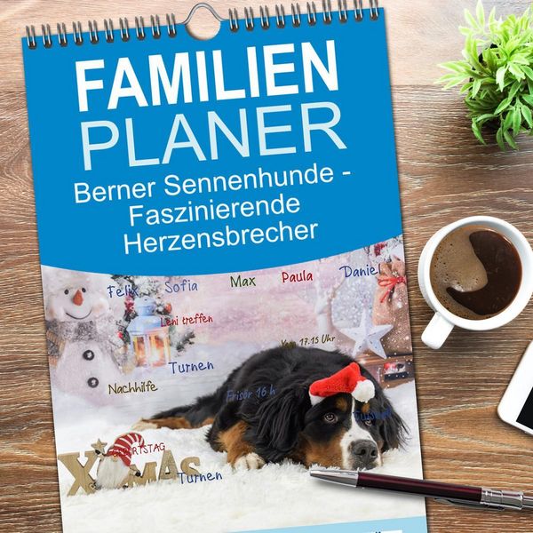Produktbild: Familienplaner 2026 - Berner Sennenhunde - Faszinierende Herzensbrecher mit 5 Spalten (Wandkalender, 21 x 45 cm) CALVENDO