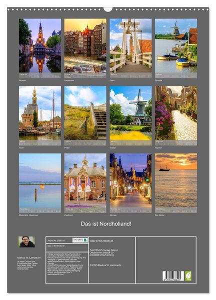 Produktbild: Das ist Nordholland! (Wandkalender 2026 DIN A2 hoch), CALVENDO Monatskalender