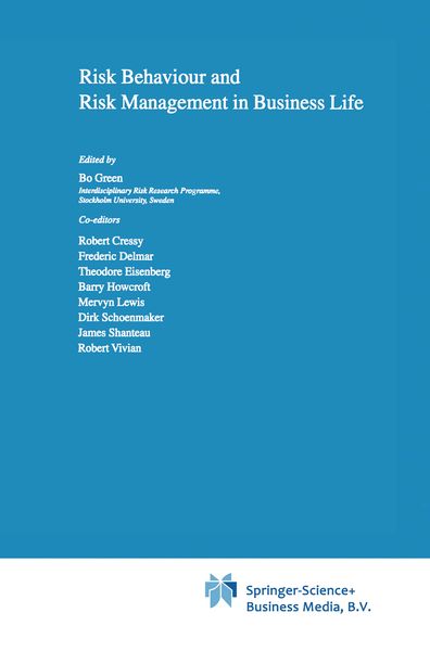 Produktbild: Risk Behaviour and Risk Management in Business Life