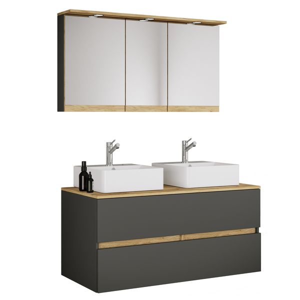 Produktbild: 4 tlg. Badm&ouml;bel-Set mit Waschbecken Cosila-A 111cm