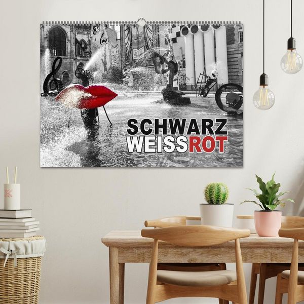 Produktbild: Schwarz - Wei&szlig; - Rot (Wandkalender 2026 DIN A2 quer), CALVENDO Monatskalender