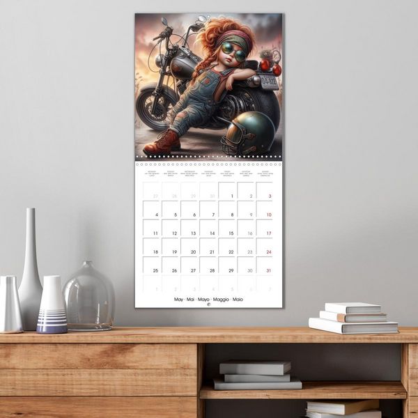Produktbild: Born to Ride - Cool toddler girls and Motorbikes (Wall Calendar 2026 12 &times; 12 Inch) CALVENDO 12 Month Wall Calendar