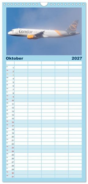 Produktbild: Familienplaner 2027 - Airbus A320 Das Brot und Butter Flugzeug mit 5 Spalten (Wandkalender, 21 x 45 cm) CALVENDO