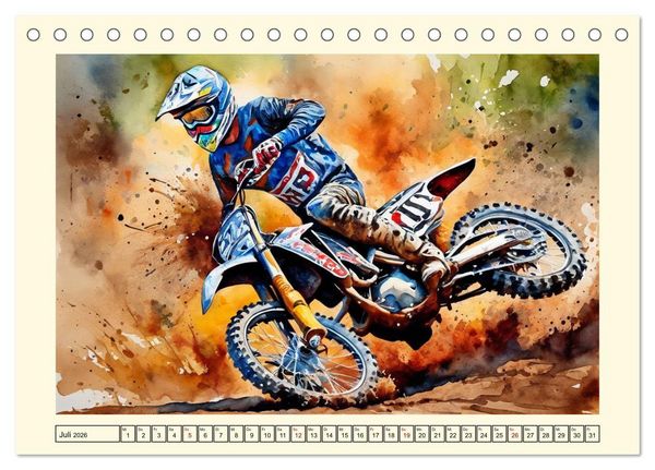 Produktbild: Sehnsucht Motorradfahren (Tischkalender 2026 DIN A5 quer), CALVENDO Monatskalender