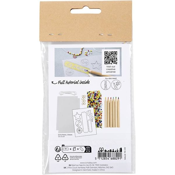 Produktbild: Creativ Company DIY Sets Beads Mini Kreativ Set Schmuck, Armb&auml;nder aus Schrumpffolie, Kreativ Box