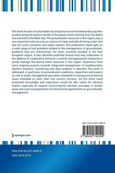 Produktbild: Transboundary Aquifers in the Eastern Borders of The European Union