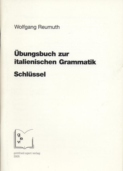 Produktbild: &Uuml;bungsbuch zur italienischen Grammatik. Schl&uuml;ssel
