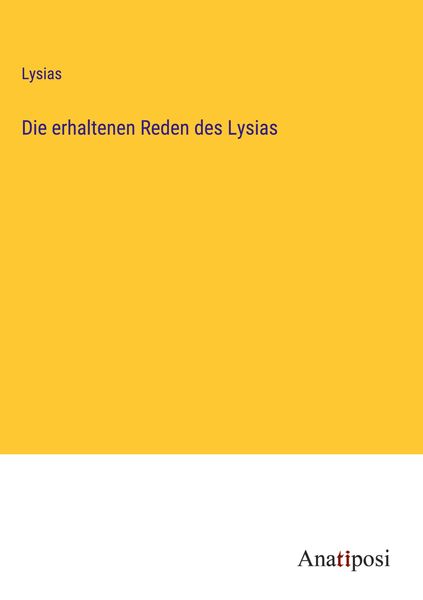 Produktbild: Die erhaltenen Reden des Lysias